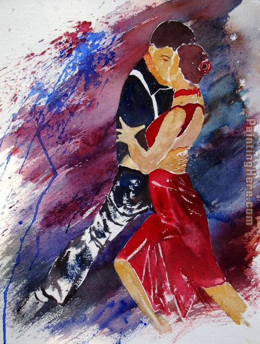 Dancing Tango painting - Flamenco Dancer Dancing Tango art painting
